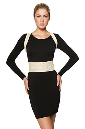 ®BeFit24 Posture Corrector for Women - Made in Europe - Back & Shoulder Support Brace for Kyphosis, Lordosis & Scoliosis - Slouch & Hunchback Correction - [ Size 1 - Beige ]