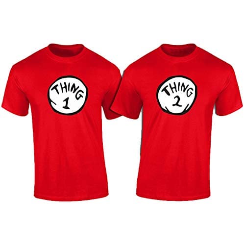 DR. Seuss Thing 1 Thing 2 Shirt - Thing 1-10 Youth Size XS-XL - Thing 1 Thing 2 Funny Shirt Red