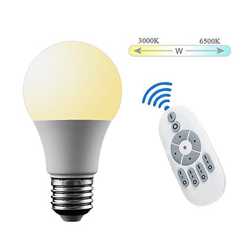 MADKING 6W Smart LED Dimmable Bulb E26/ E27 Tunable Between Warm White and Daylight (3000K-6500K) with Remote Controller