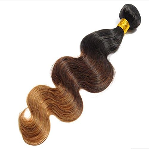 3.5 Ounce 1 Bundle Ombre 26 Inch Body Wave Wavy Human Hair Extensions Dark Medium Brown Blonde Balayage Glue Weaving Sew-in Weave
