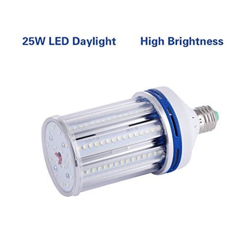 25W Led Corn Light Bulb,200Watt Incandescent Bulb Replacement, 2500LM,Cool White 6000K,E26 Base, AC85~265V, Not-Dimmable, for Warehouse,Street Lighting,Post Lighting, Garage, Factory, Backyard,etc.