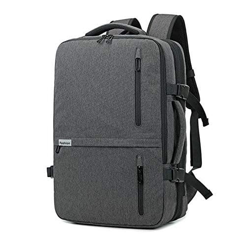 Travel Backpack, 35L Carry-On Daypack Flight Approved Laptop Expandable Weekender Multipurpose Trip Bag Business Backpacks with USB Charging Port Grey