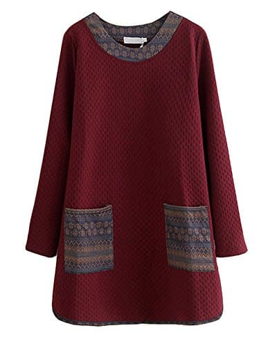 Women's Long Sleeve Printed Tunic Top with Pockets