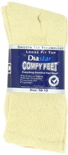 Diastar Comfy Feet Diabetic Socks, Tan, 10-13, 3 pack - Buy Packs and Save (Pack of 5)
