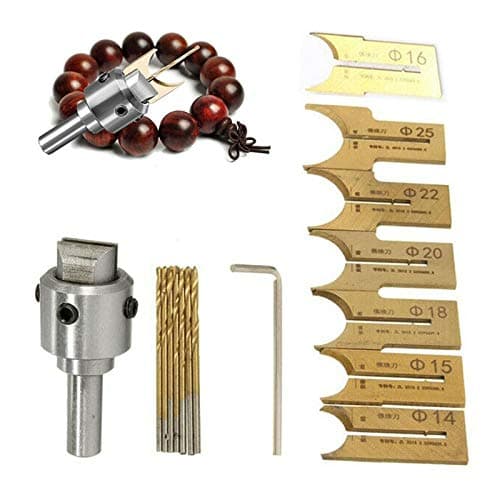 ZN Premium Beads Drill Bit, 16PCs Carbide Ball Blade Woodworking Milling Cutter Molding Tool Beads Router Bit Drills Bit Set 14-25MM