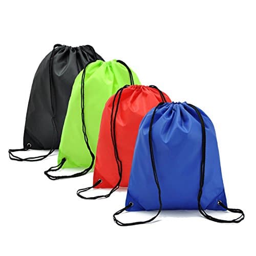 Carlie 4 Pack Drawstring Backpacks Gym Bags Waterproof Canvas Nylon for Travel Sport Birthday Party Storage Clothing Shoes