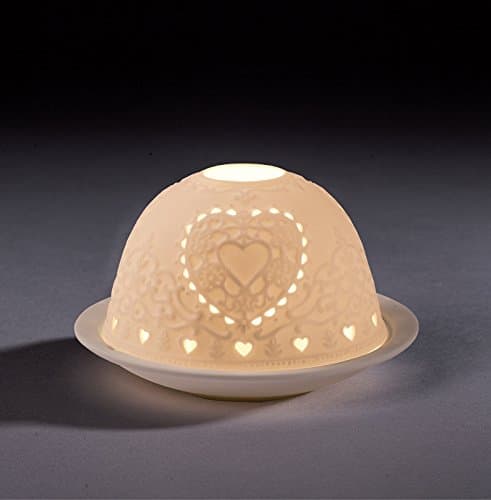 'Dome Light' Diameter 12 cm Height 7 cm Heart Tealight Holder