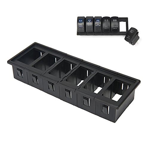 SinoAuto Rocker Switch Panel Holder Housing Kit for 5 PIN ON/OFF Rocker Switch,Set of 6Pcs