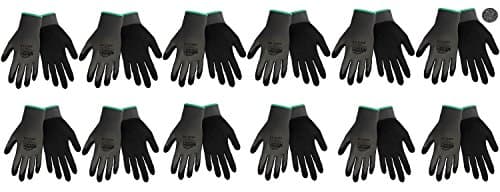 Tsunami Grip 500G Light Weight Nitrile Grip Work Gloves with Gray Nylon Shell and Black Mach Nitrile Dipped Coating on Palm and Fingers, Size X-large (12)