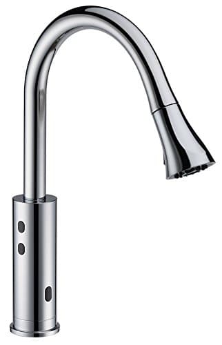 Cinaton 2201 - iSense Automatic Sensor Pull-down Smart Faucet for Kitchen, Island, Medical Office Sink (Brush Nickel)