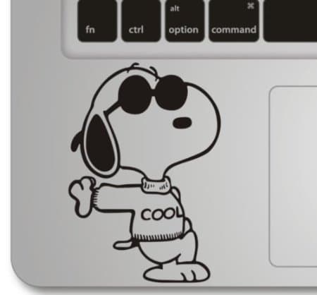 Snoopy Cool- Apple Macbook Front Decal Sticker Humor Handmade Partial Art Skin Protector
