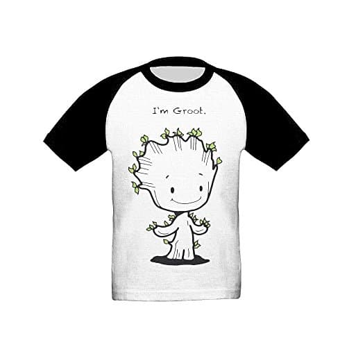 Grace Little I Am Groot New Design Boys &amp; Girls Infant 100% Cotton Tee Unisex Black