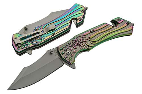 Rite EdgeImperial Eagle Tactical Stars & Stripes Spring Assisted Rescue Folding Knife (Limited Edition)