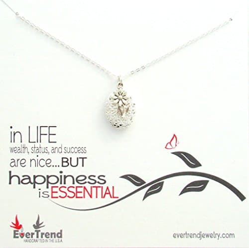 Essential Oil Scent Diffuser Necklace with Antique Silver Flower Charm, Aromatherapy, Homeopathic