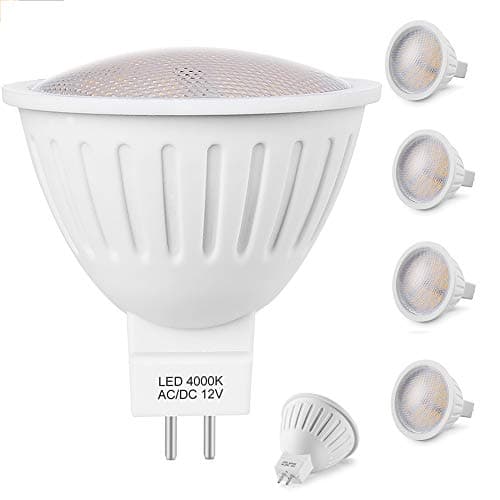 MR16 LED Bulb GU5.3 Spotlight 5W, 50W Halogen Bulbs Equivalent, 12V Natural White 4000K Spot Light Bulb 120°Beam Angle 500LM Non Dimmable, Pack of 6