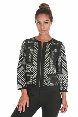 Verscos Women's Black Bomber Jacket Plaid Patten VS01 Small