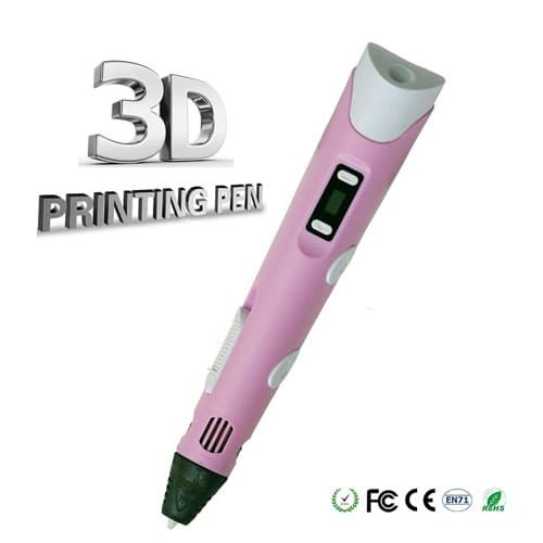 LFJ Ver.2015 3D Printing Pen with LCD Screen Included 3 Loops of Free ABS Filament - Pink