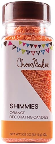 Choco Maker Everyday Mega Orange Shimmies Sprinkles (Orange, 3.25 Ounce)