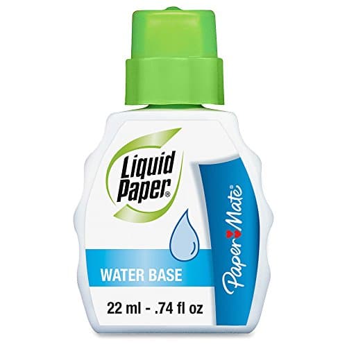 Paper Mate Liquid Paper Correction Fluid, Low Odor, Water-Based, For Fixing Errors, Typos, Correcting Mistakes And Various Other Purposes. School &amp; Office/Work Use, White, Singular