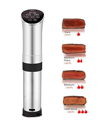 JEFAL Sous Vide Cooker - Thermal Immersion Circulator, High Precision of Temperature and Time Control, Ultra-Quiet - 1000W - Stainless Steel - Black