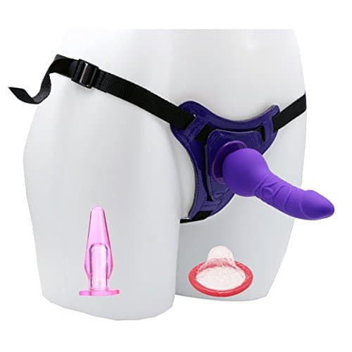 MULOVER Strap On Harness with Removable 5.5 inch Color Purple