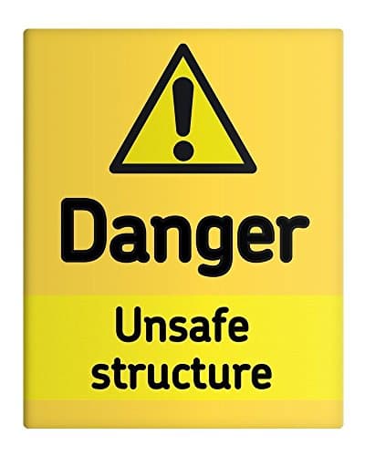 Ohngangd Danger Unsafe structure Metal Sign 8"x12"