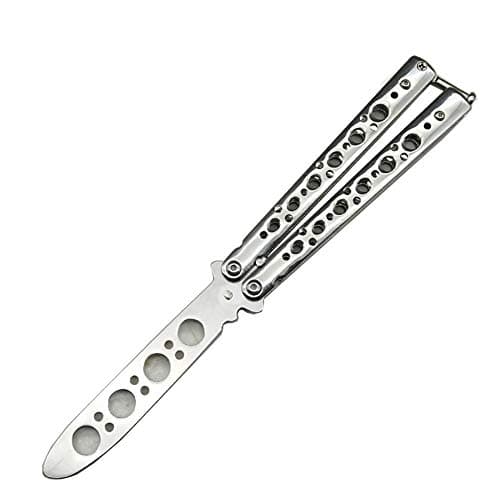 Megcose Martial Arts Practice Trainer Knife Tool Titanium Butterfly Knife/Fan Knife/balisong No Offensive Blade