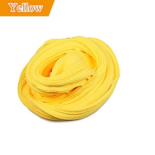 Fluffy Slime, Putty Floam Slime with Storage Container Sensory Play Stress Relief Toy ADHT ASMR No Borax with Nice Fragrance for Kids and Adults （Yellow）