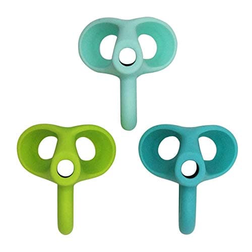 Neborn Pencil Grips, New Original Breakthrough Various Writing Aids Grip Trainer Posture Correction Finger Grip for Children Preschoolers Children Adults 1.6 * 1.37in Dunkelblau + Grün + Himmelblau