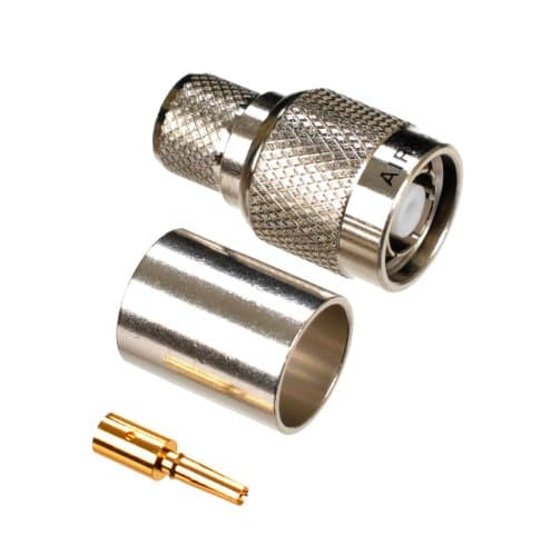 AIR802 Reverse Polarity (RP) TNC Plug Crimp Connector for Cable Types: RG8, CA400, Times Microwave's LMR400, Belden 9913, Belden7810