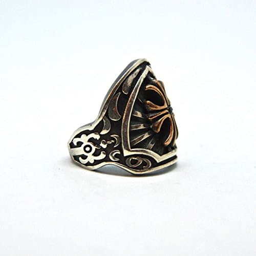 Sterling Silver Cross Shield Men Ring, Special Design for You, 100% Handmade, Bronze Cross