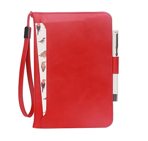 Maibooji Premium PU Leather Case for New ipad 9.7 inch 2017/ipad air2/ ipad air/ipad pro 9.7 with Card Slots,Kickstand,Document Pocket,Pencil Holder,Elastic Hand Strap-Color Red