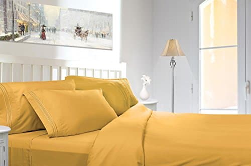 Egyptian Comfort 1800 Count 4 Piece Deep Pocket Bed Sheet Set (KIng size) by Jetbring shop (Yellow)