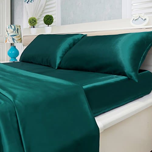 Silver Orchid Wyman Super Soft Deep Pocket 4-piece Satin Sheet Set Teal 4 Piece California King