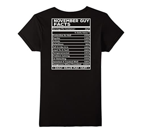 Womens November Guy Facts T-Shirt Medium Black