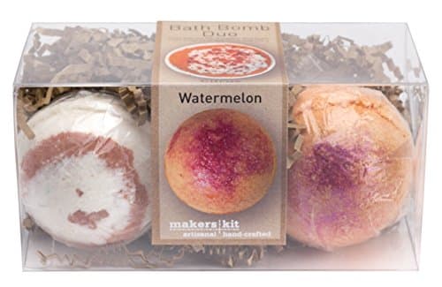 MakersKit Large All-Natural Bath Bomb Set made with real Shea Butter (Citrus and Watermelon 2-Pack)