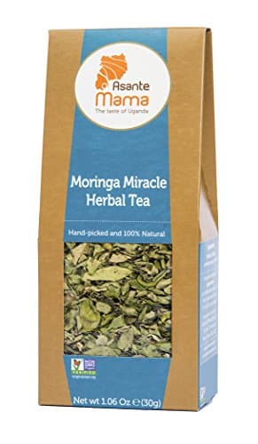 Asante Mama Premium Non-Gmo Moringa Oleifera Miracle, Drumstick Tree Herbal Tea, Detoxing, Healthy And Energy Booster (92 Health Benefits / 46 Antioxidants)