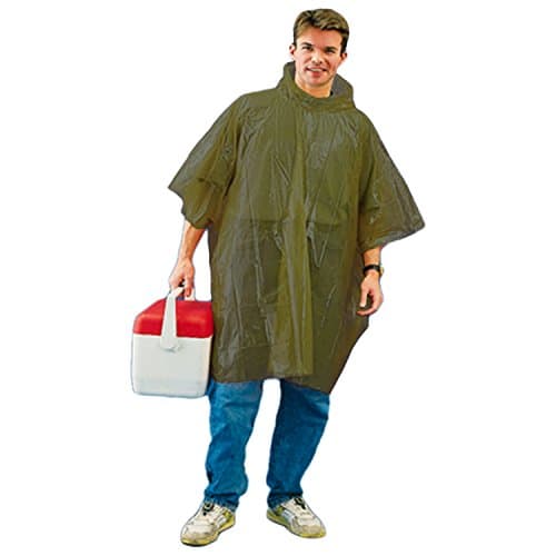4-Pack Emergency Rain Poncho with Hood - Olive