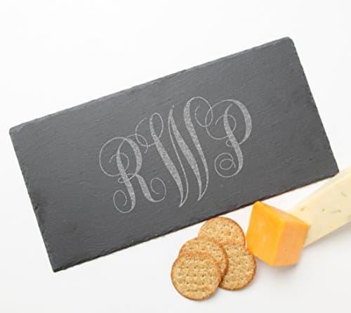 Personalized Slate Cheese Board, Custom Engraved Slate Cheese Board Monogram Design 1-Personalized Birthday Gifts, Housewarming Gift, Host/Hostess Gift