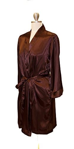 Robe Party Plain Satin Robes for All Parties and Events (Small, Choclate)