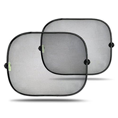 Roadacc (TM) 2pack Windows Sun Shade; Car Sunshade Protector. Protect Your Kids Pets and You from Sun Glare and Heat. Blocks over 97% of Harmful UV Rays-Easy to Stick &amp; Remove With Four Suction Cups
