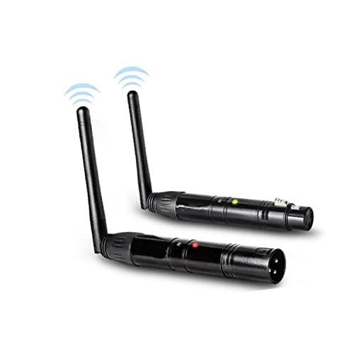 Kinmoku tech 2.4G ISM 126ch Wireless DMX512 3pin XLR Transmitter Receiver System Adapter for Par Stage Light Signal Control (Black)