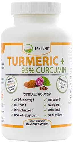 Turmeric Plus, 1500mg - with BioPerine® Black Pepper Extract for Advanced Absorption - Made in USA - 120 Veggie Capsules, Arthritic Relief, Joint Comfort, Pain Relief, Anti Aging Supplement.