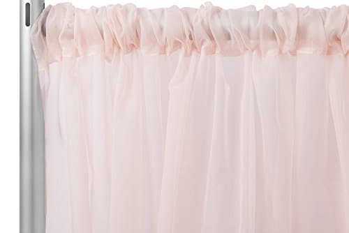 Sheer Voile 12ft H x 118" W drape/backdrop - Blush