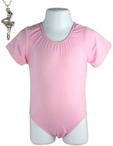 Childrens Pink Short Sleeve Leotard