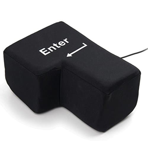 Big Enter Key Throw Pillows with USB Office Stress Relief Vent Noon Break Doll Toy