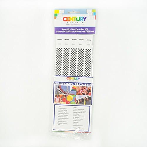 100 Checkered Racing Tyvek Security Wristbands