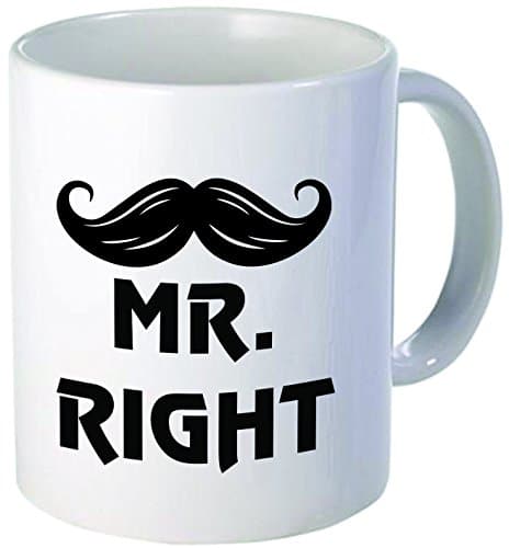 Mr. Right, moustache - Funny coffee mug by Donbicentenario - 11OZ - SHIPS FROM USA