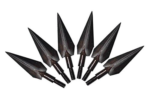 Albertu 6Pcs Black Archery Broadheads Unification Screw-in 150 Grain Arrowheads for Hunting Arrows