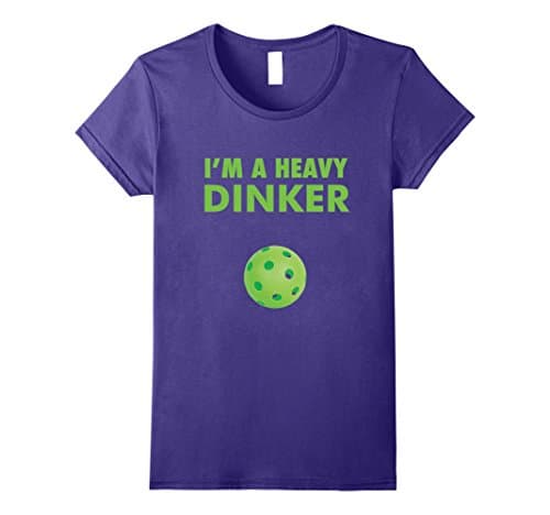 Womens I'm a Heavy Dinker - Cute Funny Pickleball Player T-Shirt Large Purple